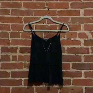 American Eagle dark gray lace up tank top